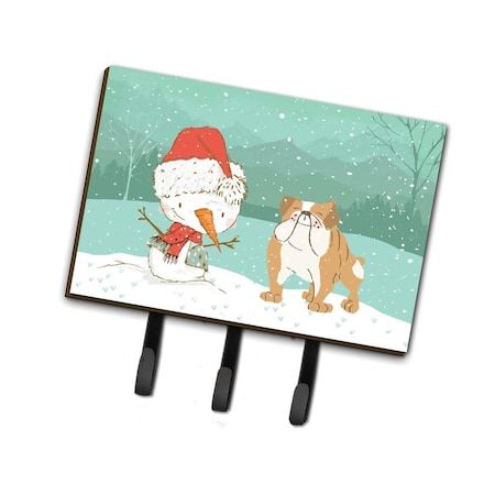 Carolines Treasures English Bulldog Snowman Christmas Leash or Key Holder CK2053TH68